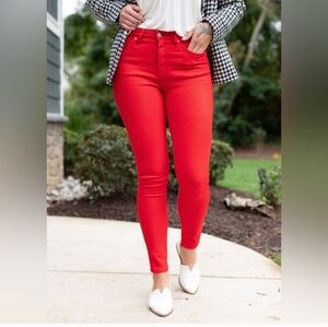 The Limited denim 678 red jeans size 8 cotton spandex blend